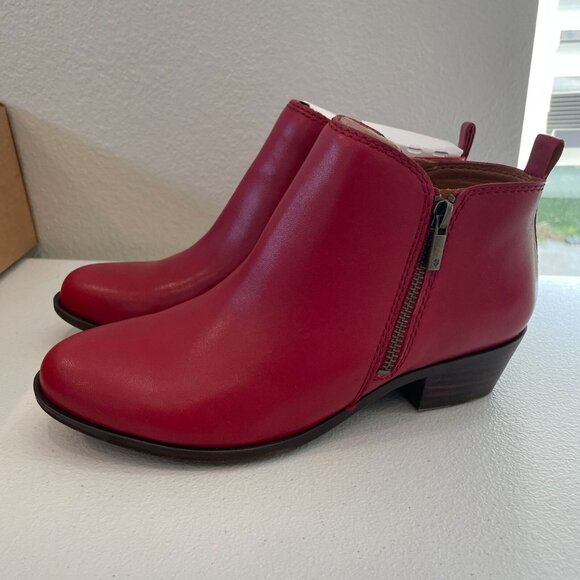 NEW Lucky Brand Womens Size 9M Basel Red Leather Ankle Boots - Picture 6 of 10